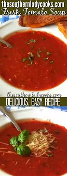You Won T Believe How Easy It Is To Make This Fresh Tomato Soup Using Tomatoes From The Garden Thi Fresh Tomato Soup Fresh Tomato Recipes Tomato Soup Homemade