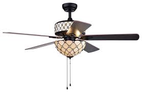 The ceiling fans with lights is gaining its popularity in indian market. Tohva 6 Light Ivory Tiffany 5 Blade 52 Matte Black Ceiling Fan Traditional Ceiling Fans By Lighting Jungle Cfl 8279bl Houzz