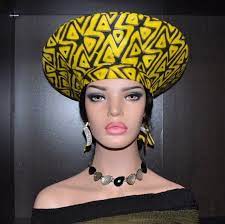 Gorgeous Zulu Hat Ankara Fabric Yellow Black Ankara Fabric African Hats Fabric