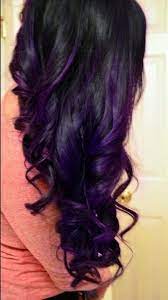 Long Hair Black With Purple Highlights Purple Hair Highlights Purple Hair Hair
