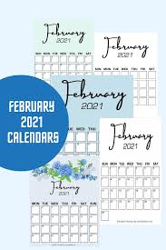 Here Are Your Free Printable February 2021 Calendars Print Directly In Jpg Or Download Pdf Format Choose F In 2020 Calendar Printables Monthly Template 2021 Calendar