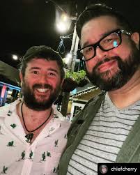 Reposted • @chiefcherry Always love running into this guy and talking about  paths, shows and musical possibilities. Go see the Elton John show. What a  talent and a nice guy. ❤️ #jamesspiva #