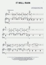It Will Rain Piano Sheet Music Onlinepianist