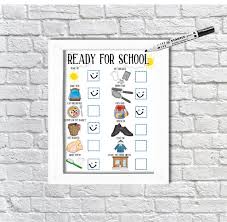 Boys School Routine Ready For School Routine Chart Daily Schedule Kids Planner Digital File Print At Home Back To School Printable