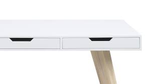 Aus holzwerkstoff (mdf) mit hochglanzlack in weiß. Schreibtisch Estelle Matt Weiss Lackiert 3 Schubkasten 140x60