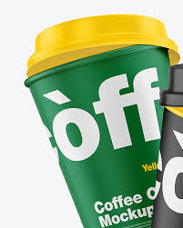 Download Paper Coffee Cup Mockup In Cup Bowl Mockups On Yellow Images Object Mockups PSD Mockup Templates