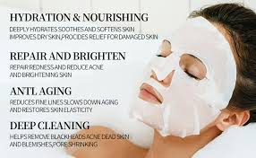 Amazon.com: 蘆薈面膜,保濕面膜乾燥,油膩,敏感性皮膚,蘆薈面部護膚片,適用於保濕,舒緩,鎮靜,防曬,痤瘡,女性護膚面膜10 件組:  美容與個人護理