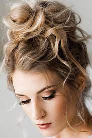 Bridal Hairstyles 30 Enchanting Wedding Updos Wedding Updos High Messy Bun Closen E Braids For Medium Length Hair Curly Hair Styles Naturally Long Wavy Hair