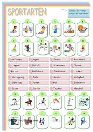 Darüber hinaus erhältst du angaben zu schwierigkeitsgrad und verletzungsgefahr der jeweiligen sportarten, kalorienverbrauch und beanspruchte muskelgruppen werden ebenfalls angeführt. Sportarten Deutsch Lernen Kinder Deutsche Grammatik Daf