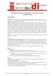 &ldquo;Architettura di Parole&rdquo; 1^ Edizione 2019 - REGOLAMENTO