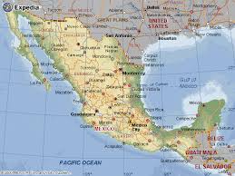 Mexico Geografiske Kort Over Mexico With Images Mexico Map Torreon Guadalajara Mexico