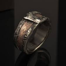 Men Wedding Ring Mens Engagement Ring 14k Gold And Silver Etsy Engagement Rings For Men Rings For Men Black Rings