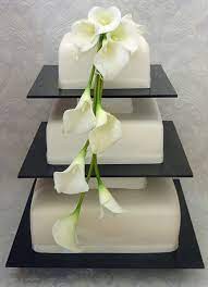 White Calla Lily Wedding Cake Calla Lily Wedding Cake Modern Wedding Cake Square Wedding Cakes