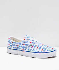 The heart symbol is used by numerous charitable organizations, and often it is added to the palm (open), or the whole hand. Vans Era I Heart Vans White Blue Skate Shoes Zumiez
