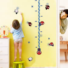 Us 3 49 Kac006 Baby Spider Man Height Chart Measurements Wall Sticker Nursery Decor Boys Decal Art Mural Growth Chart In Wall Stickers From Home