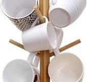 MyLifeUNIT Mug Holder Tree, Coffee Cup Holder with 6 Hooks (Yellow)