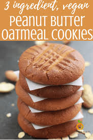 These Healthy Vegan Peanut Butter Oatmeal Cookies Are Crunchy Delicious And Super Easy To Mak In 2020 Vegan Oatmeal Cookies Vegan Recipes Easy Food Processor Recipes