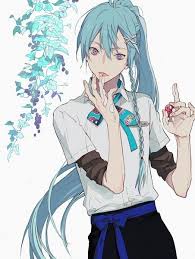 (i would have posted a better picture so he doesn't have his crest on his forehead and his hair is flowing out and making all the girls jealous, but i couldn't find one :p). Anime Girl With Blue Hair Kawaii Group