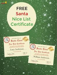 Choose from 2,500 certificate samples and pdf, doc templates. Santa Nice List Certificate Free And Fun Kiddycharts Com