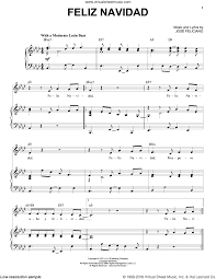 Feliciano Feliz Navidad Sheet Music For Voice And Piano Pdf Piano Sheet Music Sheet Music Pop Piano Sheet Music