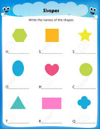 Each worksheet focusses on a different shape. Worksheet Write The Names Of The Shapes Worksheet For Preschool Royalty Free Cliparts Vectors And Stock Illustration Image 68973935