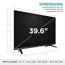 Hdtv guide,flat screen cases transporting monitors and led screens,visualizing the price of a these pictures of this page are about:flat screen tv sizes measurements. Hisense 40 Inch Class H4 Series Led Roku Smart Tv With Alexa Compatibility 40h4f 2020 Model Pricepulse