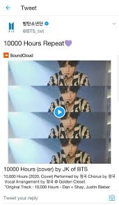 Jungkook sang, i'd spend ten thousand hours and ten thousand more / oh, if that's what it takes to learn that sweet heart of yours / and i . Bts S Jungkook Made Fans Swoon With Song Cover Of 10 000 Hours Gma Entertainment