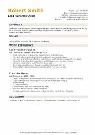 The franchise business plan involves the development of a comprehensive business plan proposal to buy into an existing franchise. Franchise Owner Resume Samples Qwikresume
