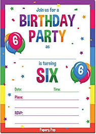 Birthday Invitation Card For 6 Year Old Boy Amazon Com 6th Birthday Party Invitations With Envelopes 15 Coun Birthday Party Invitation Wording 1st Birthday Invitations Boy Birthday Invitation Templates