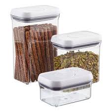 Anchor Hocking Stackable Square Glass Canisters The Container Store Glass Food Storage Containers Canisters Food Storage Containers