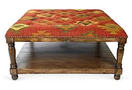 Moroccan square leather pouf, coffee table, moroccan ottoman poof, footstool puf. Baxter Kilim Tufted Coffee Table Upholstered Coffee Tables Furniture Furniture Bazaar