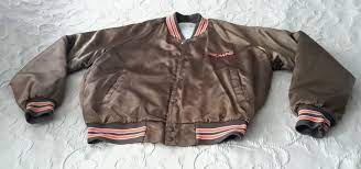 Vintage Cleveland Browns Satin Starter Bomber Jacket Mens M L Orange Embroidered Bomber Jacket Mens Bomber Jacket Jackets