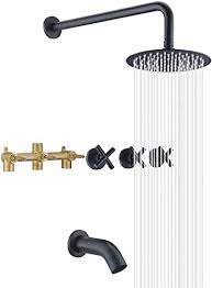 Beneath its clean, understated look, this faucet offers a functional and hardworking design built to endure tough use and still perform. 3 Handle Tub Shower Faucet Matte Black Bathtub Faucet Set With Waterfall Tub Spout Tub And Shower Trim Kit With Valve Sumerain Buy Online At Best Price In Uae Amazon Ae