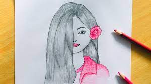 Drawing for girls with colour. How To Draw A Girl Face Colored Pencil Drawing Easy Way To Draw A Face Farjana Drawing Academy Youtube