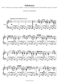 Rien n'y fait, menaces ou prières. Habanera Aria L Amour Est Un Oiseau Rebelle Love Is A Rebellious Bird From Bizet S Opera Carmen Klavier Solo Georges Bizet Romantik 19 Jhn