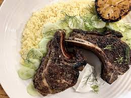 Crusted lamb rack with rhubarb. Recipe Grilled Lamb Chops With Cucumbers Yogurt And Couscous Recipes Williamsonherald Com