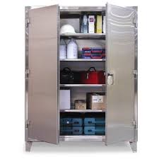 A brushed stainless steel finish closely matches the finish on stainless steel appliances. Stainless Steel Industrial Cabinet Strong Hold Seriously Strong Industrial Storage Solutions