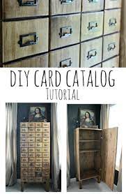 For the faux drawer fronts, i cut 5 1/2 inch strips out of my plywood scraps. 21 Amazing Diy Card Catalogs And Industrial Storage Makeovers Girl In The Garage