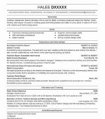 senior fashion buyer resume example