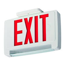 Lithonia Lighting Concealed Polycarbonate Led Optics Exit Sign Emergency Light Combo Ecb1r Led M6 The Home Depot