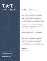 The letterhead to a bank manager needs to include your personal information and the date on the top, right corner of the paper. Online Bank Letterhead Template Fotor Design Maker