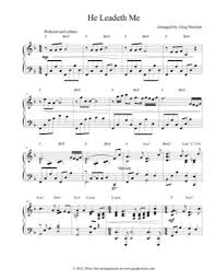 Author's work / composer on only hope — a walk to remember piano sheet music pdf He Leadeth Me Greg Howlett Free Piano Sheet Music Pdf
