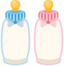 Baby Bottle Pink And Blue Tag Label Royalty Free Cliparts Vetores E Ilustracoes Stock Image 37224943