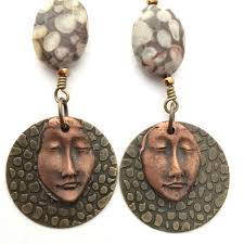 Tribal Face Dangle Earrings, Womens Earrings, Anniversary Gift, Birthday,  Mothers Day Gift, Easter, Best Friend Gift, Mask Earrings