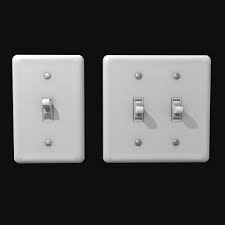 3d Model Single Dual Light Switch Pbr Game Ready