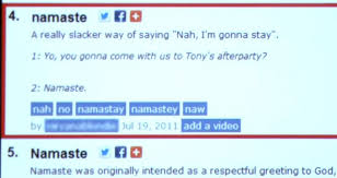 Screengrab From Late Night With Jimmy Fallon When A Woman Looked Up The Definition Of Namaste Online Hilarious Haha Funny Namaste Definition Namaste