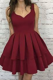 A Line Burgundy Homecoming Dresses Sweetheart Knee Length Graduation Dresses Cute Sleeveless Short Prom Dress Homecoming Dresses Yg54 Simple Prom Dress Short Burgundy Homecoming Dresses Mini Homecoming Dresses