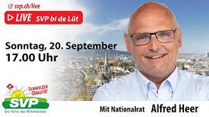 Der kleinunternehmer gehörte von 1994 bis 1998 dem gemeinderat von zürich an, von 1995 bis 2008 dem kantonsrat des kantons zürich. Svp Bi De Lut Online Mit Nationalrat Alfred Heer Youtube