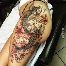 Koi Fish Hip Piece By Jess Brennan At Powerline Tattoo In Cranston Ri Hip Tattoos Women Tattoos Tattoos Women