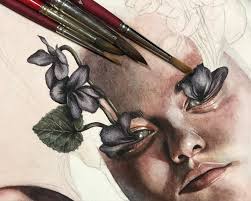 Violets From A Dark Wood” 2018 #watercolor